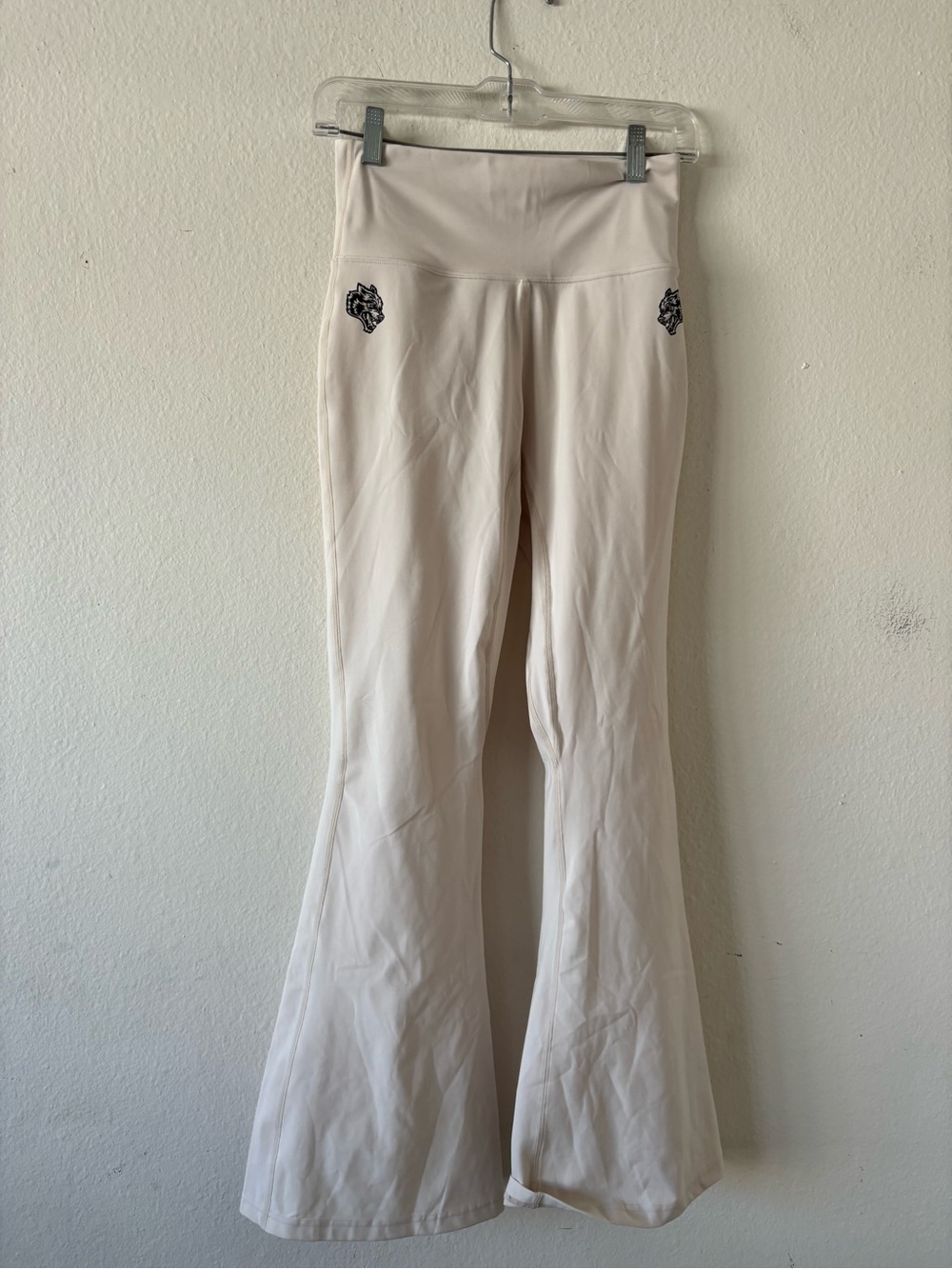 White Beige Color Darc Sport Flared leggings